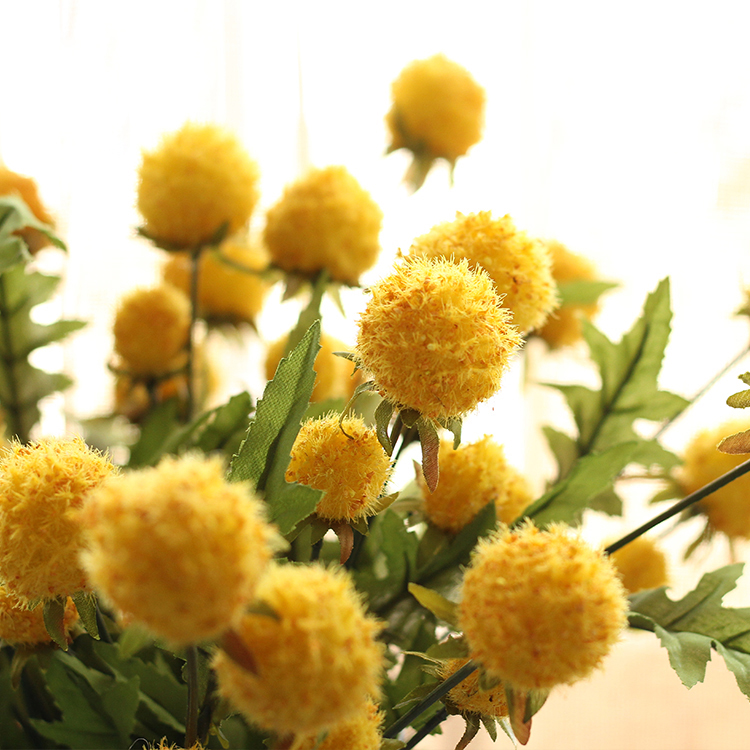 Seven Jasmine Suede Ball Simulation Plant Living Room Decoration Placement Flower Fake Bouquet Green Planting Flower Arrangement Indoor Floral-Taobao