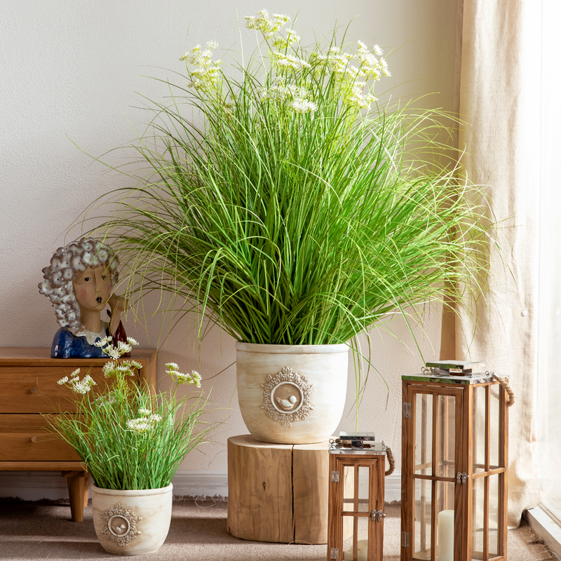 Ins wind net red bionic green plant simulation carrot flower indoor living room floor-to-ceiling decoration fake plant potted ornament