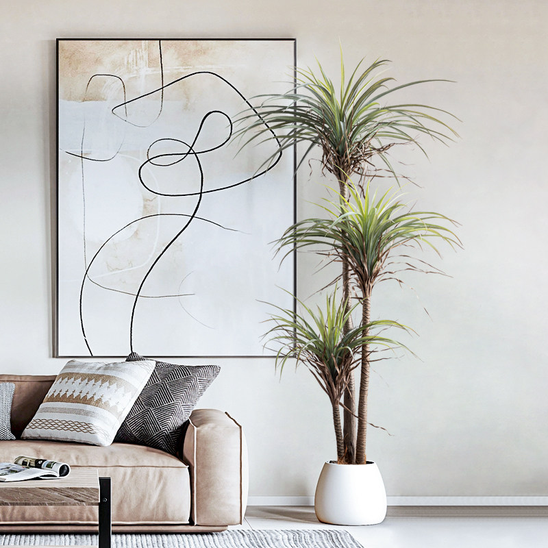 Simulation plant horsetail iron tree bionic green plant indoor potted fake tree living room sofa home floor decoration bonsai