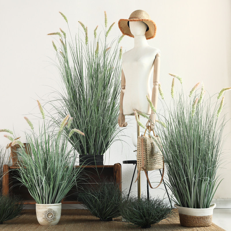Simulation plant foxtail reed living room fake green plant potted indoor home floor decoration landscaping living room decoration