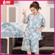 Steaming suit couple's new style female pure cotton fashionable and cute high-end sauna suit kimono plus size beauty salon bath suit for men