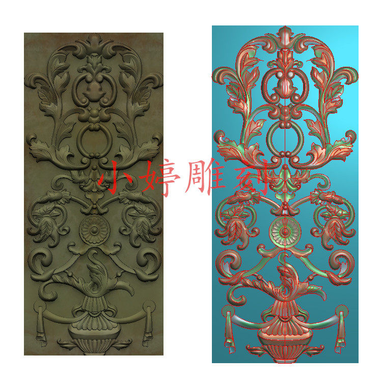 门图精雕图浮雕图欧式门板中式屏风玄关隔断护墙板石雕装饰雕刻图