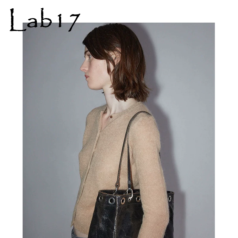 【Paloma Wool Designer Brand】Подтверждена подлинность 24 новая кожаная черезплечевая сумка с металлическими пористыми вставками для женщин