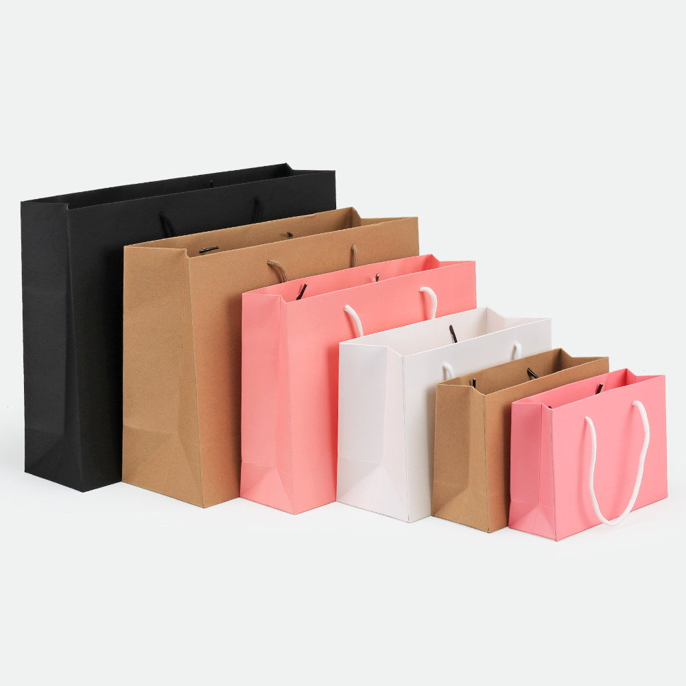 Paper Bag Customised Clothing Handbag Gift Bag Set for kraft Packing Bag Enterprise Advertising Bag Print LOGO