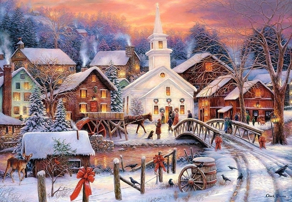 Spot winter afternoon import puzzle 1000 pieces castorlandy happy birthday