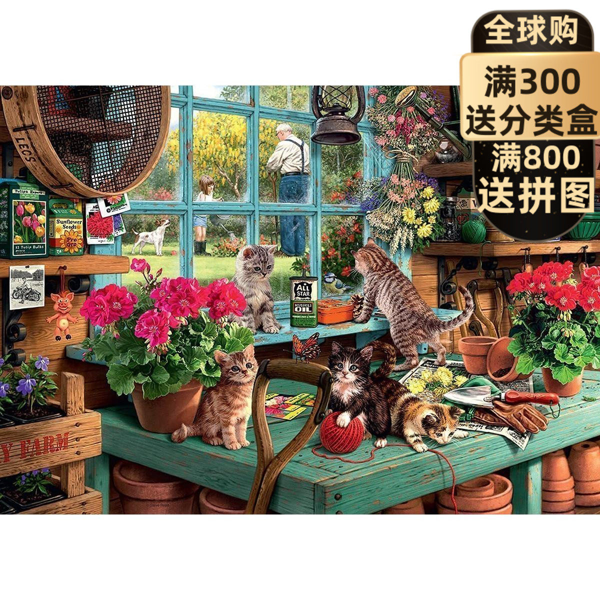 Spot RAVENSBURGER curious kitten 1000 slices of imported puzzle toy desk Puzzle Wise adults