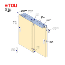 ETOU Japan imported single-fan double-fan four-fan sliding door hardware accessories Wooden sliding door pulley track