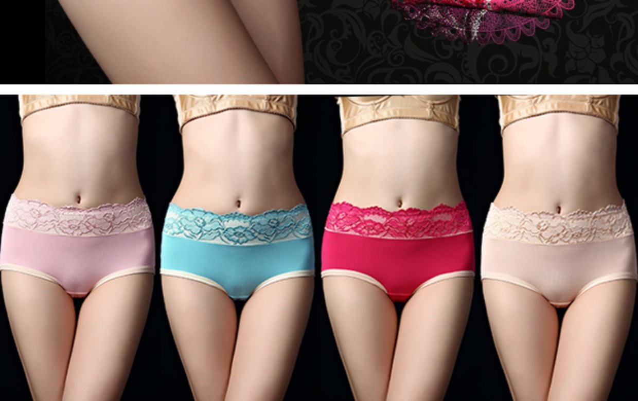 4 quần lót ren nữ midi eo liền mạch gợi cảm hơn so với modal cotton cotton cao eo thoải mái quần lót nữ cao cấp