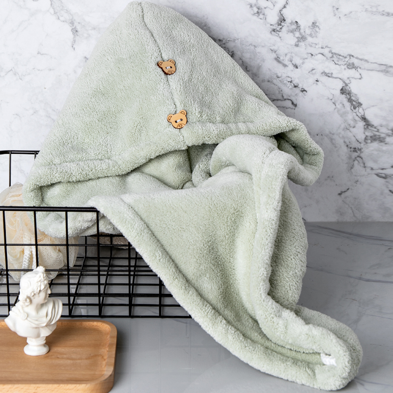 Dry hair cap women's double layer thickening super absorbent quick-drying lazy shower cap cute dry hair towel shampoo towel cap