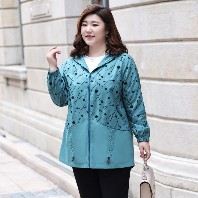 Autumn Winter Link Garment Coat Fat Mom Weigh and Large Code Women's Clothes Loose and Skin MM Zip Clip