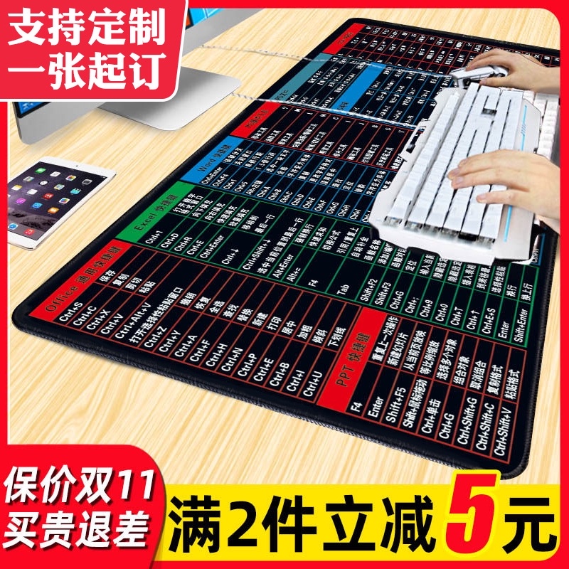 Mouse pad oversized cute female thickened lock edge advertising custom custom computer home office shortcut key table pad