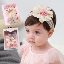 Baby hair band headdress girl princess crown hair accessories girl baby full moon 100 days one year old flower gift box 0-6 years old