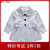 AuroMesa infant coat spring and autumn female baby cotton double layer autumn coat childrens coat 0-1-3 years old