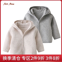 AuroMesa baby cotton coat for young children color cotton hooded top autumn and winter 1-3 years old boys and womens coat