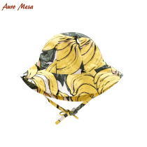 Auro Mesa baby sunhat summer female baby banana printed sun hat sunscreen hat foreign air pure cotton