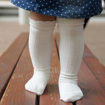 AuroMesa infant stockings summer spring summer newborn baby socks solid color knee socks mosquito-proof socks