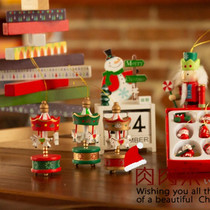 Christmas pure wood set calendar Christmas gift decoration arrangement party Christmas tree hanging