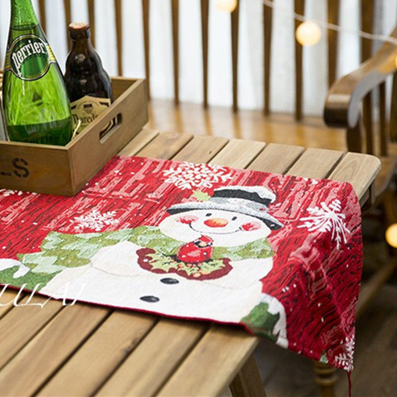 Christmas table flag tablecloths tablecloths decorated table dining room cafeterias arranged dining cushion dress with background cloth view of Europe and America