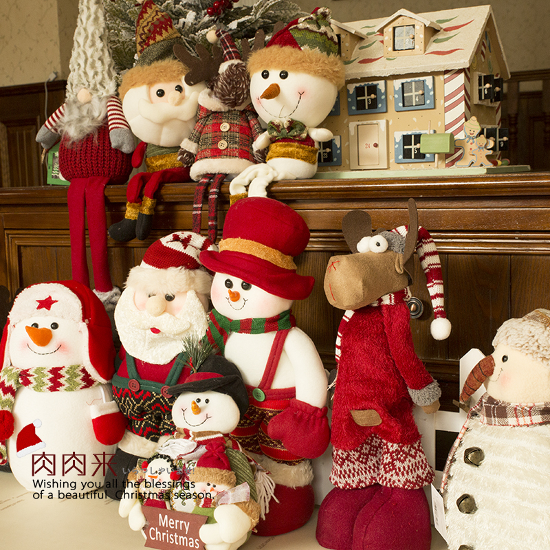 Christmas Doll Paparazzi Christmas Plush Toy Gift Gift Pendulum with Decorative Furnishing Elder Snowman old male