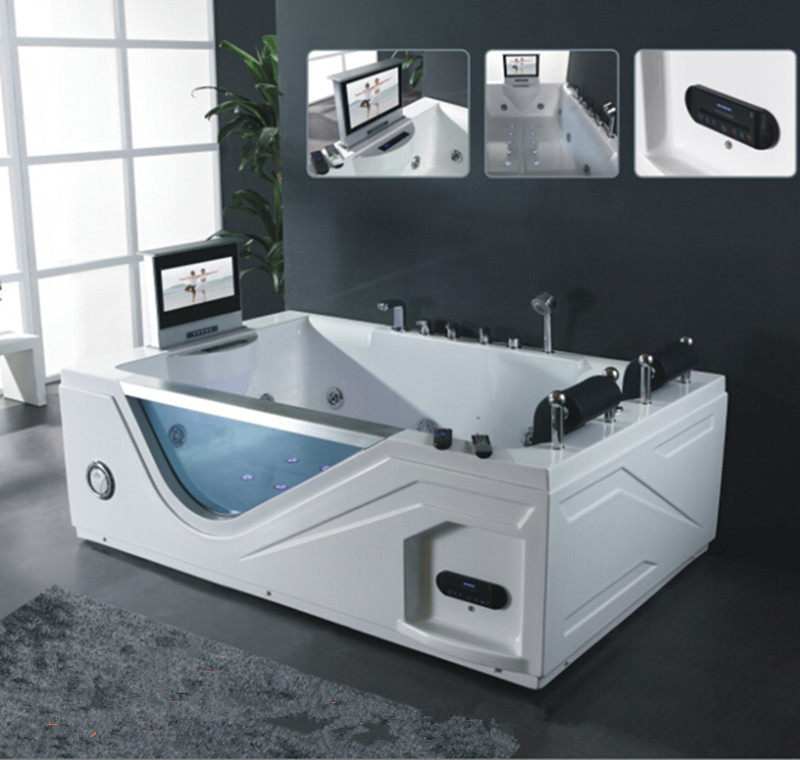 Double NPC Bathtub Spice Hotel Villa Tub Thermostatic Heating 1 9 m Rectangular Intelligent Massage Bathtub