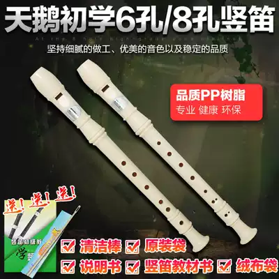 Classroom instrument Swan flute 6-hole beginner children's musical instrument 8-hole beginner German treble teaching practice recorder