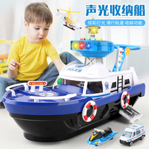 Super large ship toy boat childrens educational toy car track aircraft model boy boy alloy car