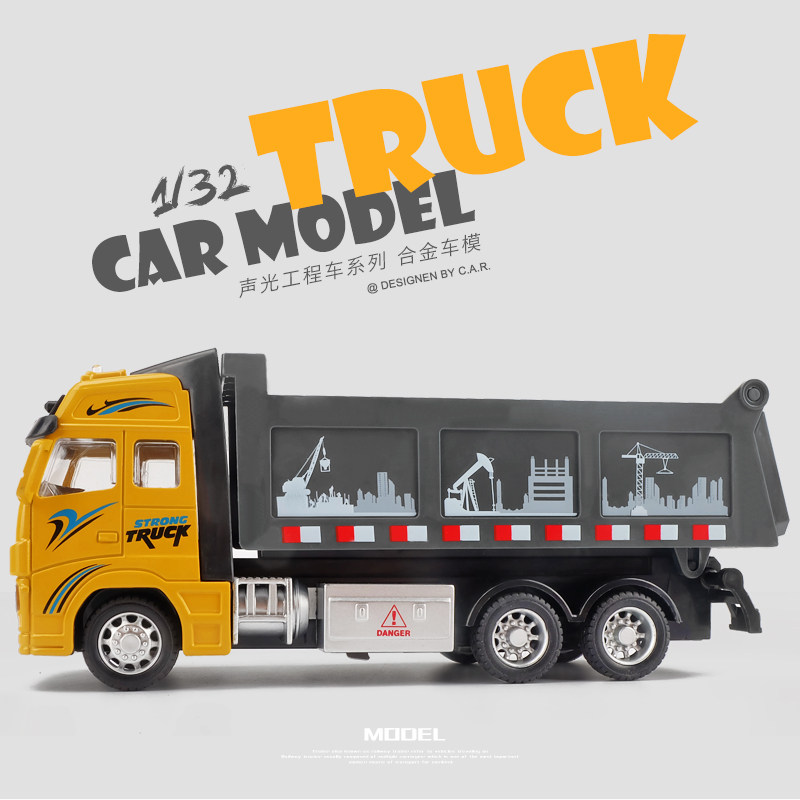 Simulation inertial dump truck engineering truck transporter Children's toy car Boy pullback big truck Boy big truck