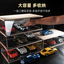 1 18 Simulation parking garage car model display box open acrylic storage box model scene ornaments