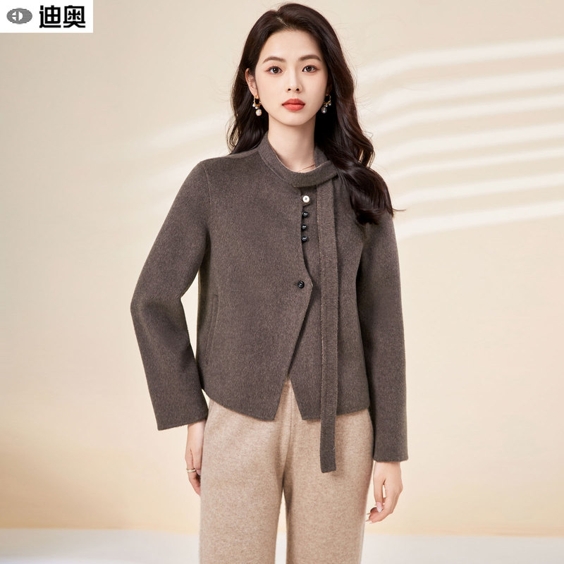 High-End Goddess-Style Pink Woolen Coat, New Autumn/Winter 2025 Fashion Versatile Slim-Fit Double-Sided Wool Coat