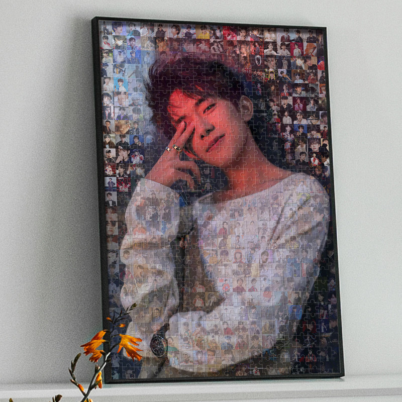 Yi Yang Qianxi 1000 pieces wooden puzzle custom mosaic real photo homemade DIY photo frame girlfriend gift