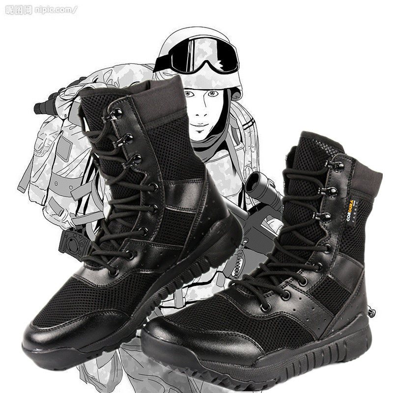 Summer ultra-light security breathable boots special forces tactical boots leather training boots mesh combat boots marine combat boots