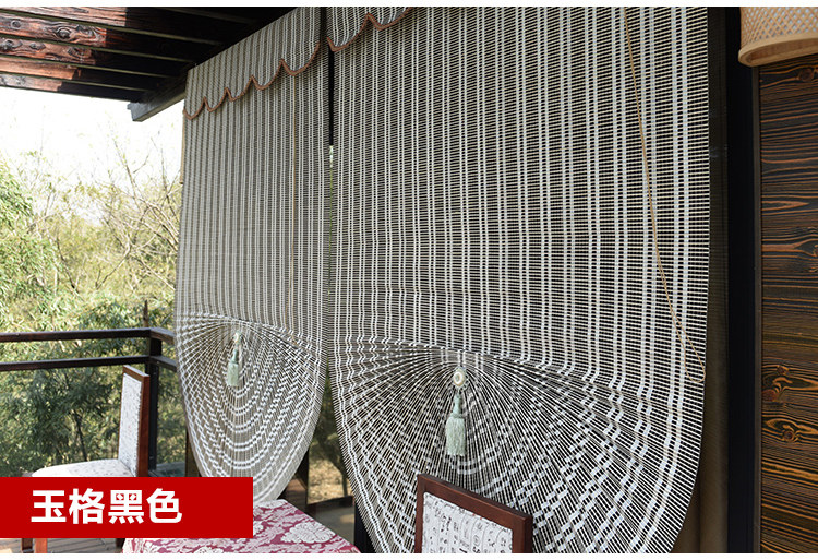 Шторы рулонные 定制日式竹帘窗帘卷帘遮阳升降扇形帘成品罗马帘酒店饭店竹门帘 Old GE plait