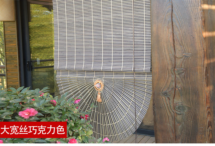 Шторы рулонные 定制日式竹帘窗帘卷帘遮阳升降扇形帘成品罗马帘酒店饭店竹门帘 Old GE plait