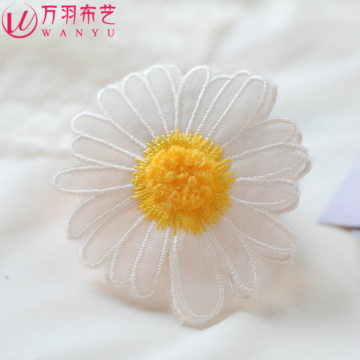 Size embroidery cloth stickers chrysanthemum flowers clothing accessories Skirt decoration stickers Down jacket hole patch stickers