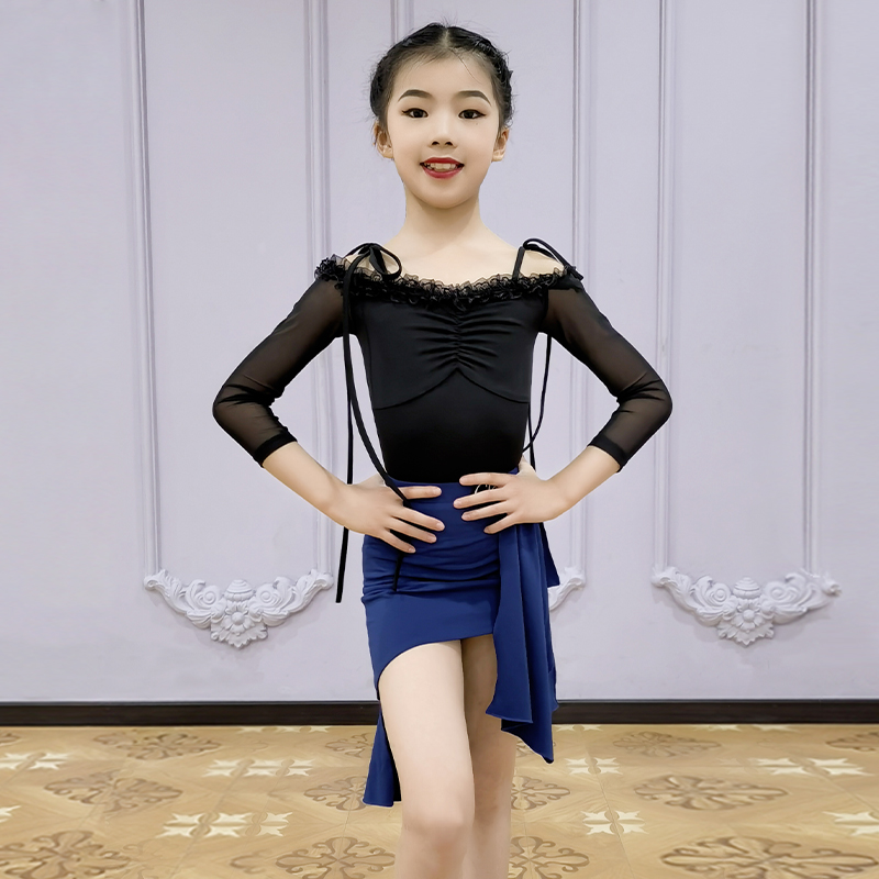 Gloria Latin Dance Suit Girl New Autumn Lined with Chosen Suit Children's Latin Practicing Costume JX007