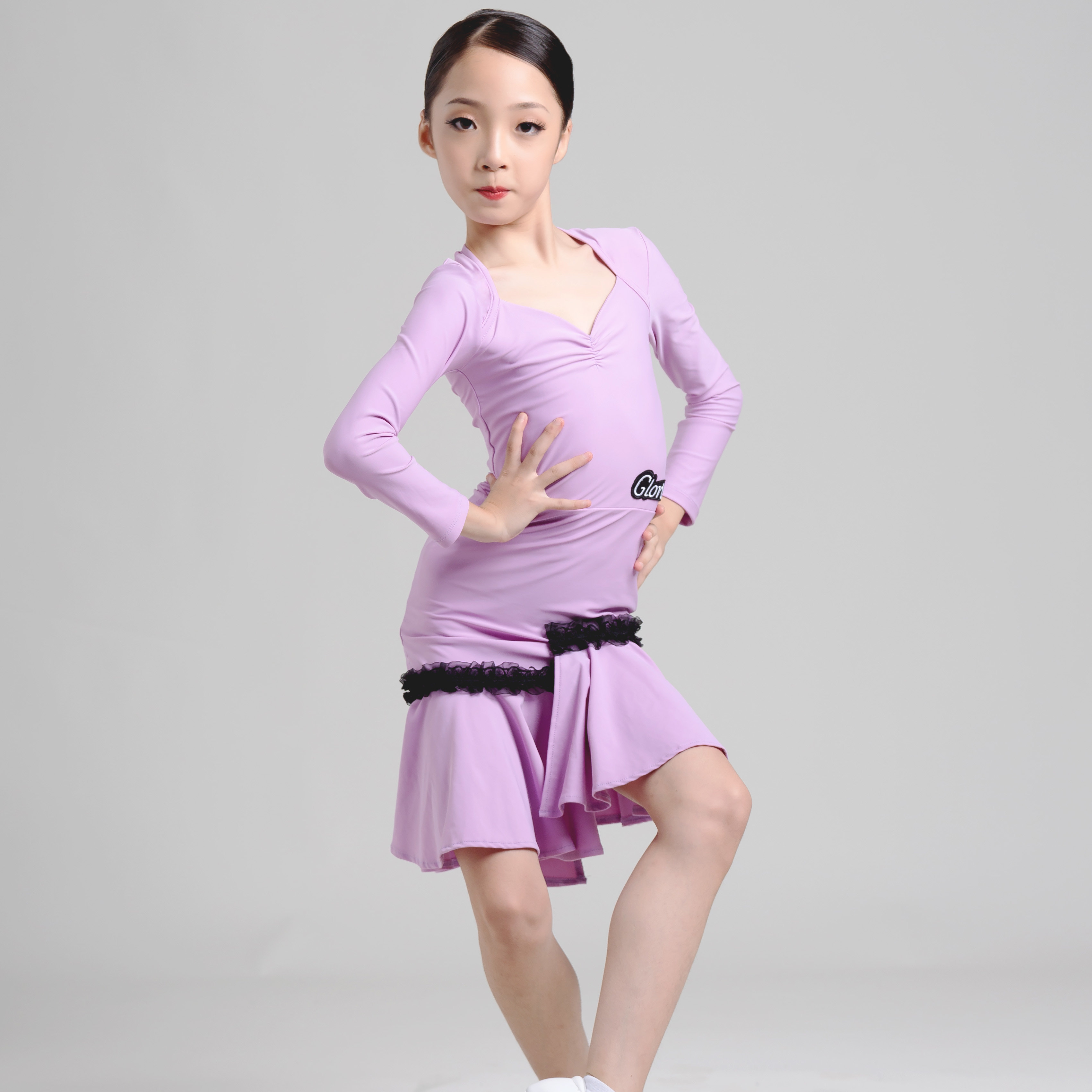 Song Liberia Latin Dance Suit Women Children Autumn New Long Sleeve Foreign Dress Qipao Latin Dance Practice Dance Suit 3330