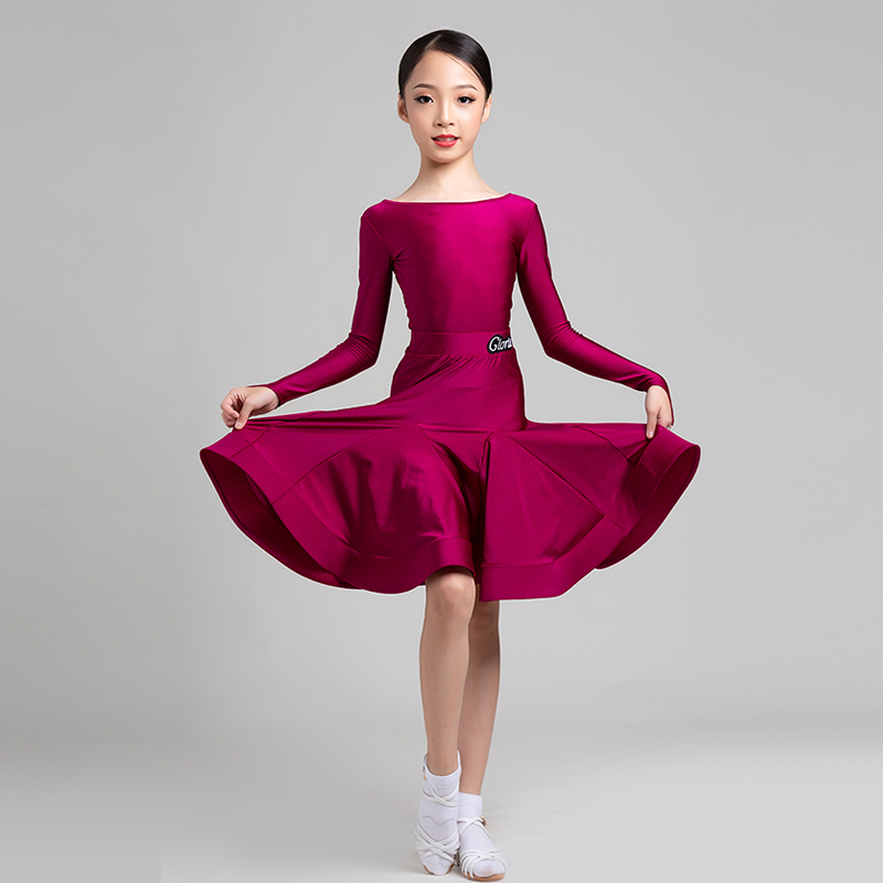 Gorya girl long ticks the children's Latin Dance Clothes Specify Standard Clothing Performance Competition Clothing 3158