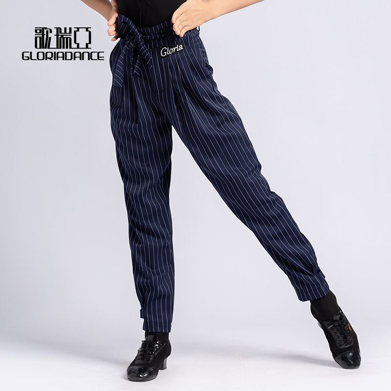 Gloria Latin dance clothes autumn new boys and young children just striped foot trousers practice training clothes 5049