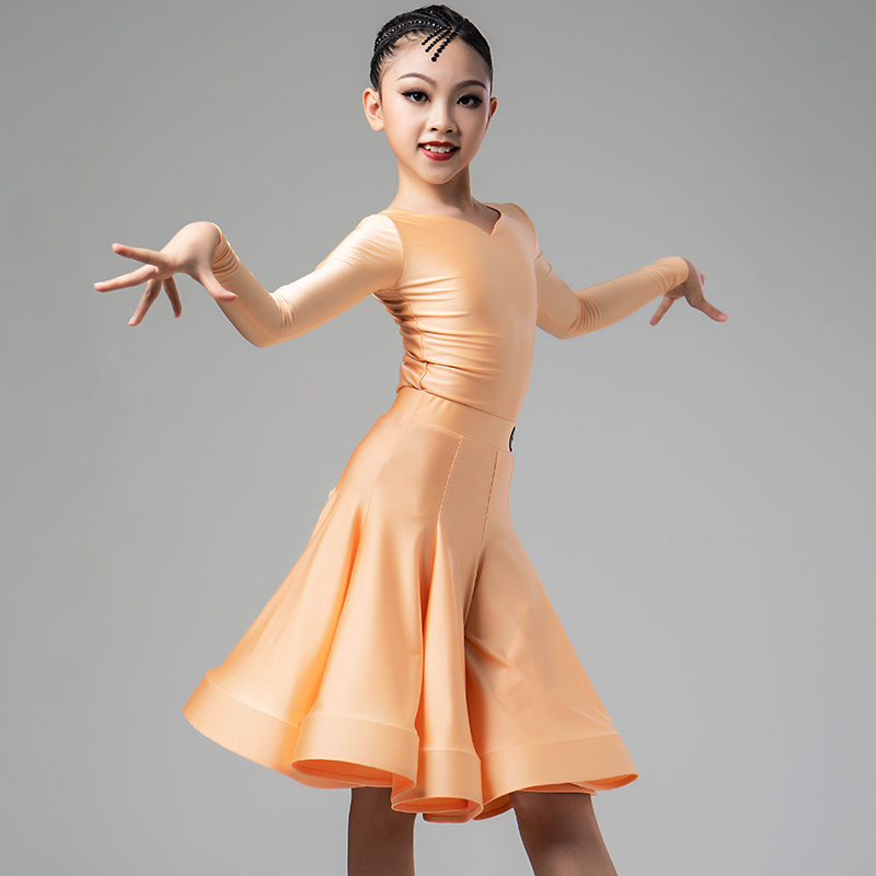 Song Liberia Latin Dance Suit New Girl's Vled Long sleeves Two-style Children's Examination Competition Performance Provisions 3159