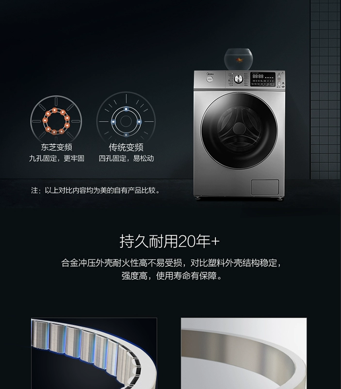 Midea / Midea MD100-1463WIDY Máy giặt trống biến tần trực tiếp có sấy khô giao hàng thông minh - May giặt máy giặt lg fc1409s2w
