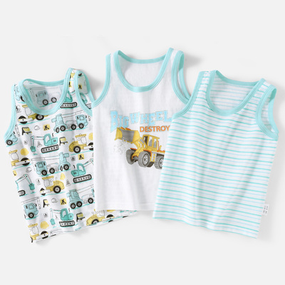 Pure Cotton Spring & Fall Kids Baby Boy Hurdle Sleeveless Vest — 2