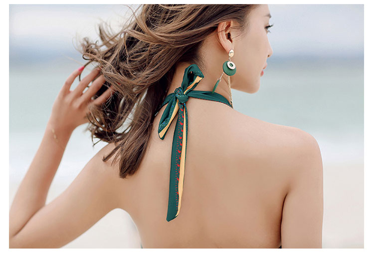 Cặp đôi đồ bơi phù hợp với áo tắm sọc mỏng bikini nữ ba mảnh ngực nhỏ thu thập vẻ đẹp trở lại eo cao che bụng 	đồ đi biển đôi hà nội