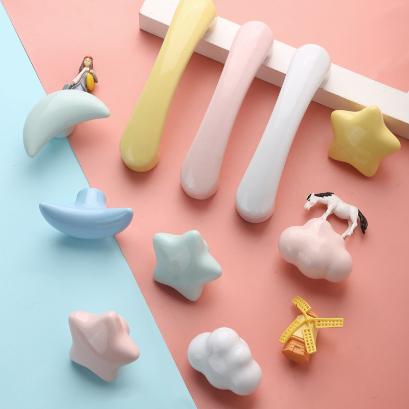 Nordic creative children's room handle custom wardrobe door cabinet drawer cartoon cute cloud handle modern minimalist