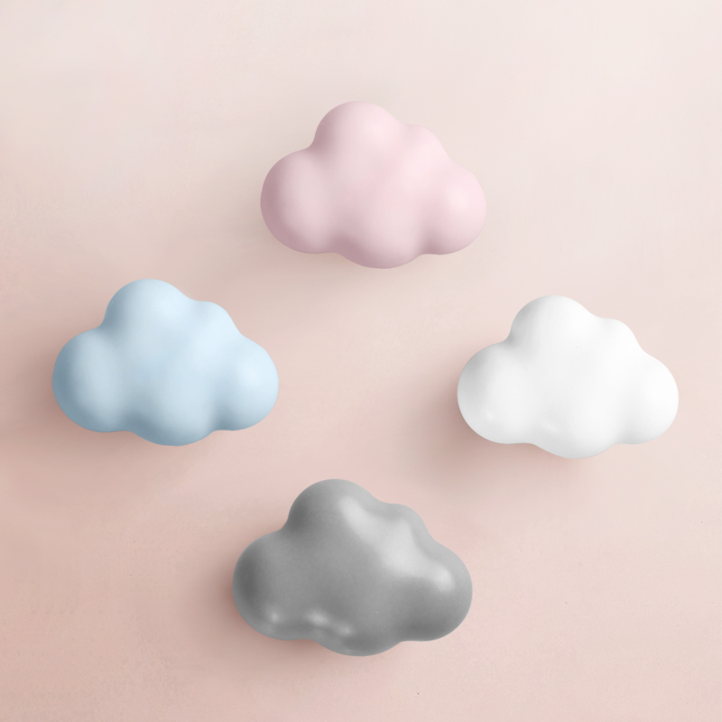 Cute children's room closets Handles Nordic Ins Clouds Hearts Type Drawers Cabinet Door Handles Ceramic Matt single holes