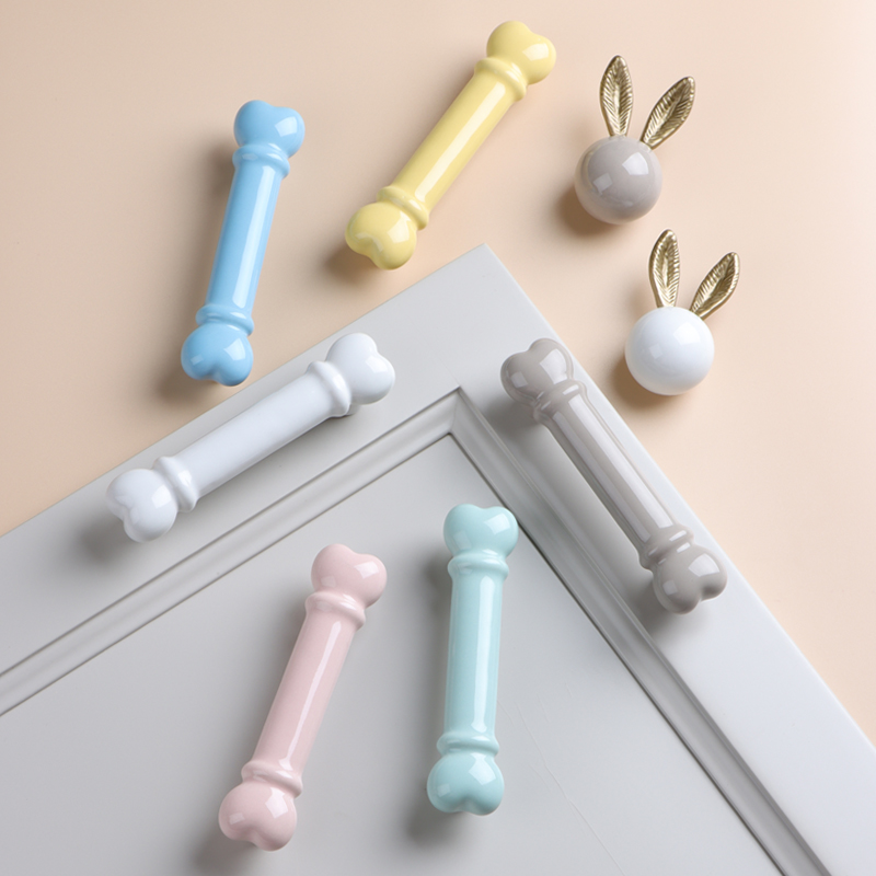Original cute magic wand handle children's room wardrobe door bookcase furniture drawer color ceramic cartoon handle