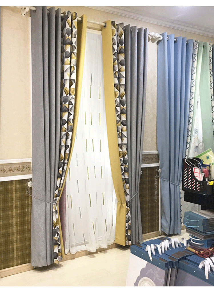 Xong rèm cửa liền mạch trúng nhà máy màu chính tả màu trực tiếp đặc biệt Bắc Âu IKEA phòng khách phòng ngủ màn - Phụ kiện rèm cửa bộ thanh treo rèm cửa