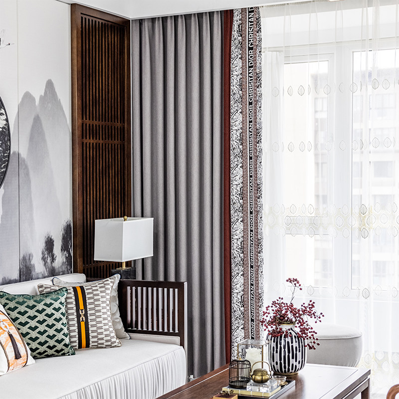 2021 new curtain thickened Snow Neil Seamless Splicing Advanced Warm Wind Shield Shading Shading Hook Punch