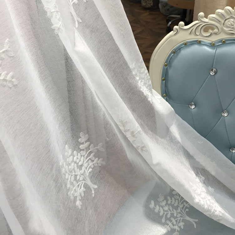 Yarn Curtain Finished Curtain accessories Yarn White Hitch White Yarn Embroidered small tree rhomboid Balcony Living Room Yarn Curtain