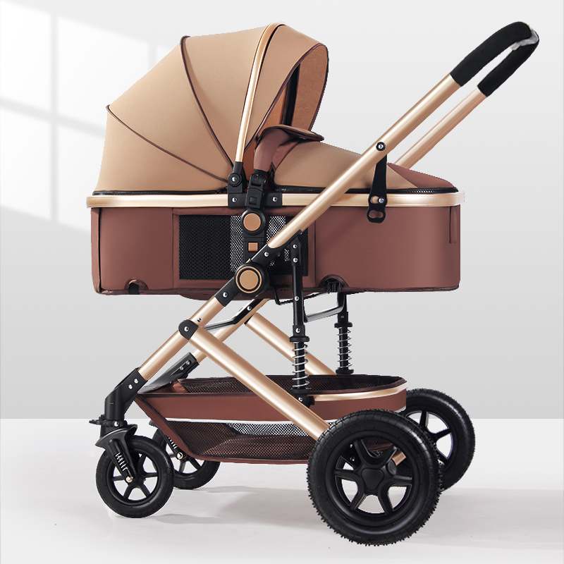 Tongbao high landscape baby stroller can sit and lie light foldable two-way shock-absorbing newborn baby stroller