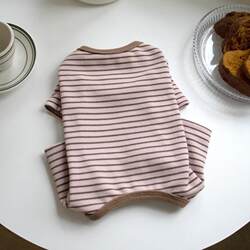 Pet dog dog clothes spring and autumn striped bag belly four-legged clothes Heattech teddy bear Bome Small Size Dogs Fall and winter